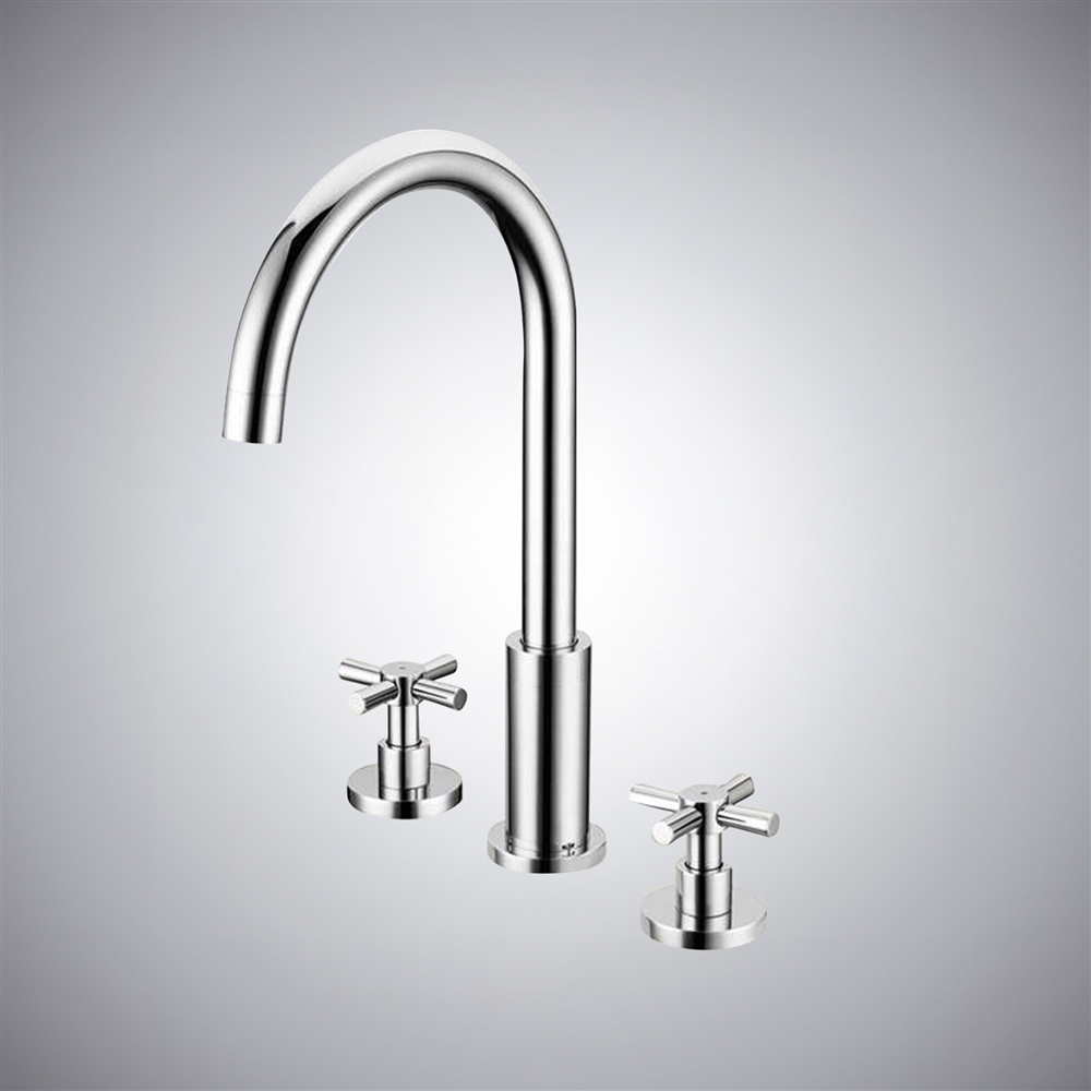 Clara Dual Handle Deck Mount Chrome Bathroom Sink Faucet