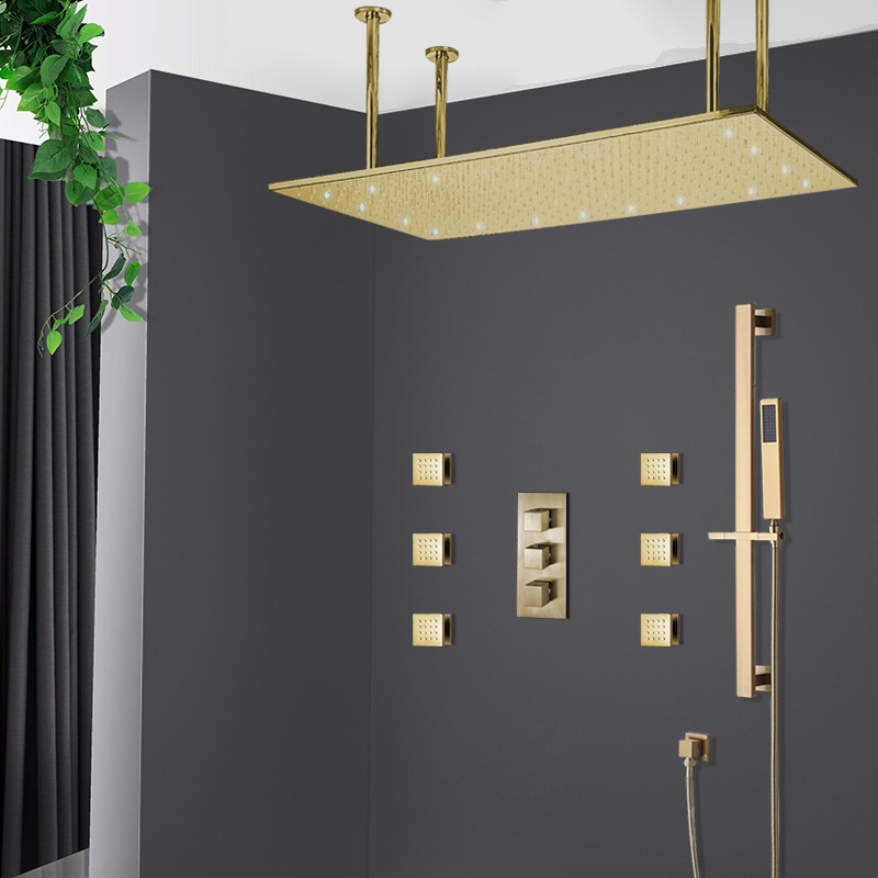 Diadema Large Brushed Gold Solid Brass Faucet