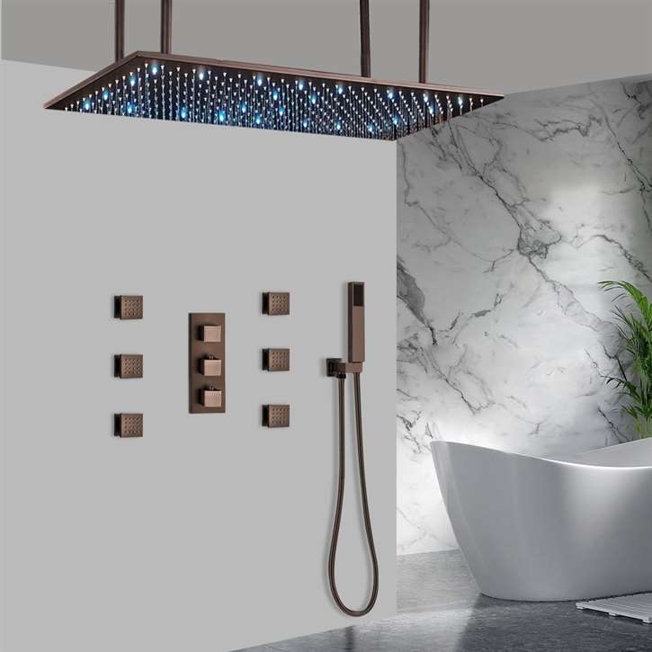 Fontana Diadema 30 by 40 inch LED rain shower installation