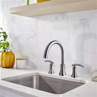 Sicuani Deck Mount Dual Handle  Download Commercial Sink Faucet 