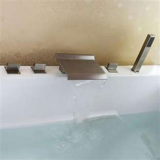 Vienna Brushed Nickel Bathtub Faucet with Hand Held Shower