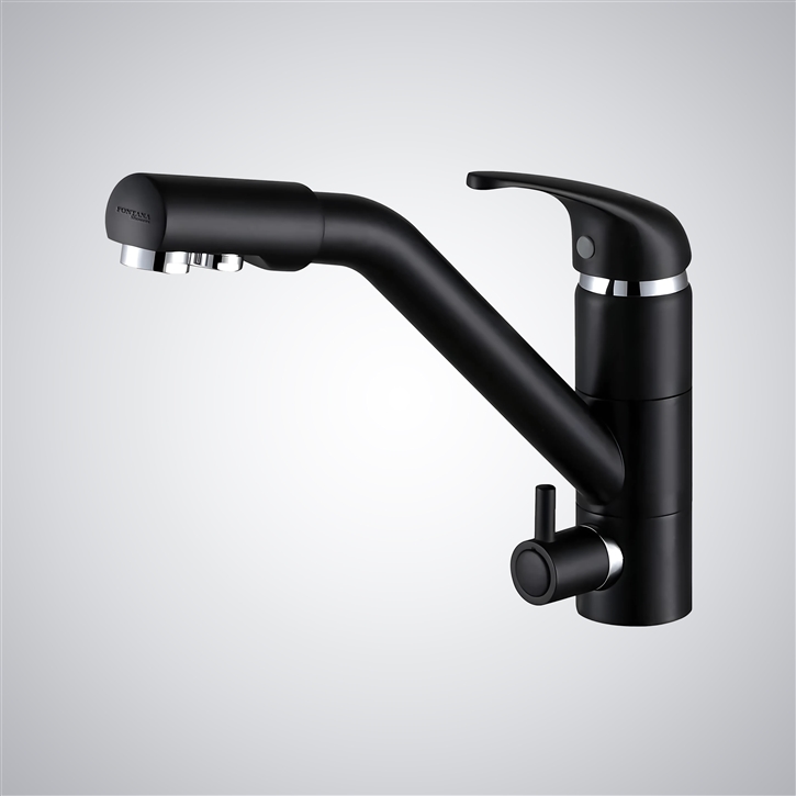 Bordeaux Solid Brass Deck Mounted Black Single Handle Kitchen Faucet