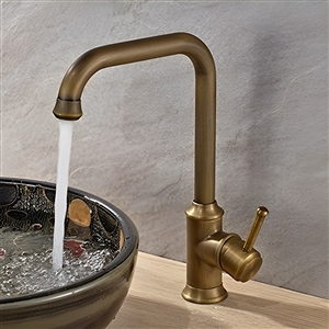 Mayabeque Antique Brass Single Handle Bathroom Commercial Sink Faucet 