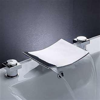 Leon Chrome LED Two Handles Bathroom  Download Commercial Sink Luxury Faucet 