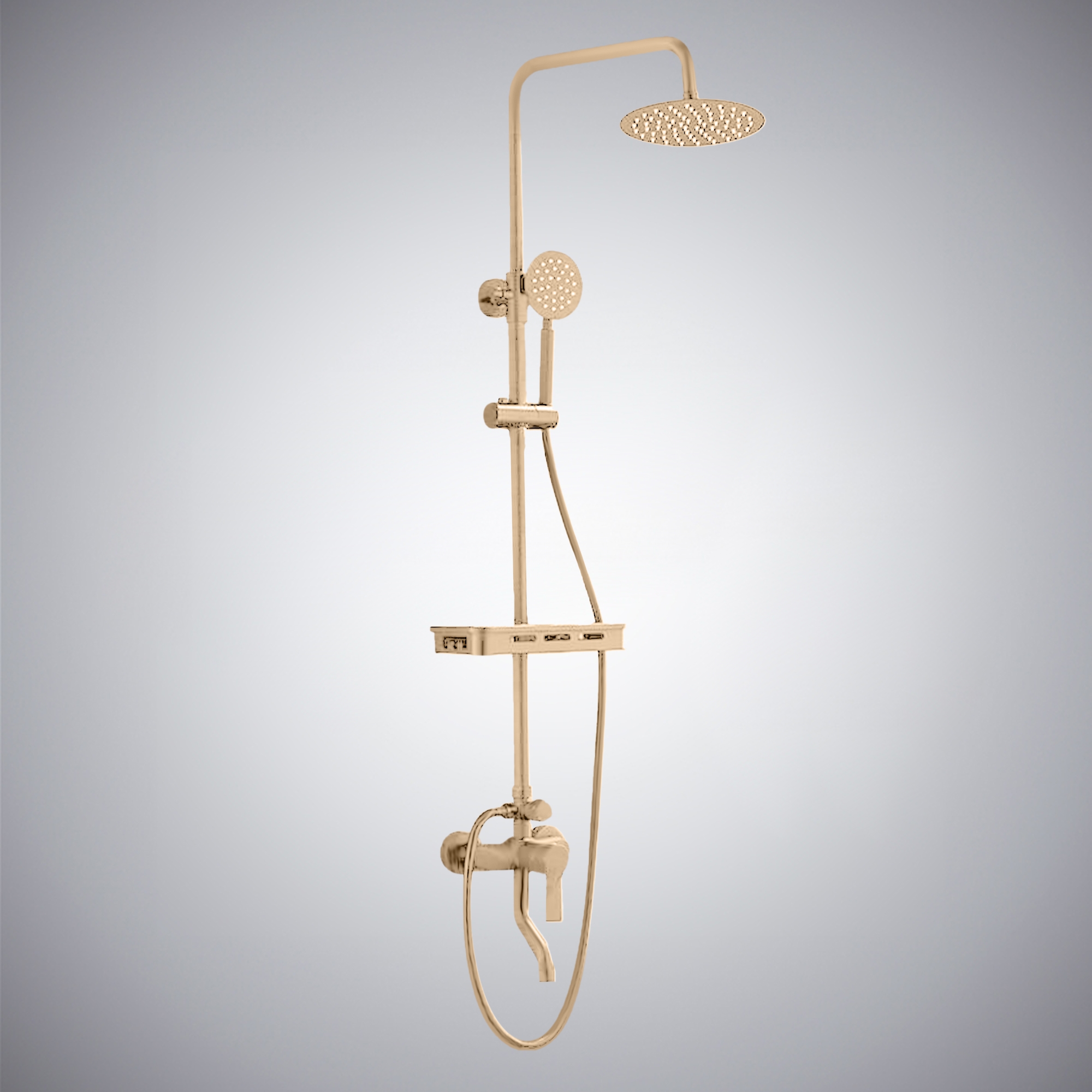 Fontana Milan Thermostatic Sprayer Shower Faucet Featuring a Champagne Finish