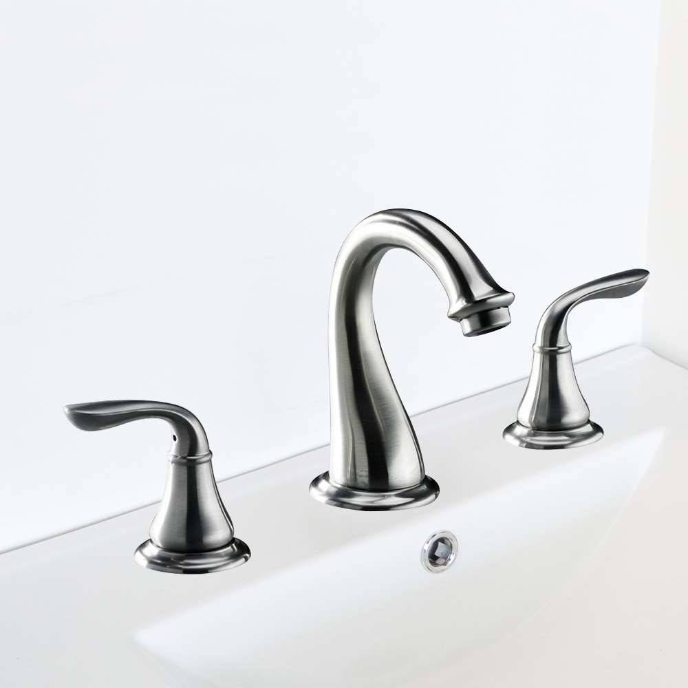 Fontana Surrey Dual Handle Brushed Nickel Bathroom Sink Faucet