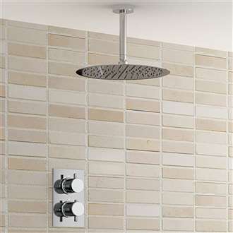 Fontana Lenox Shower Set Ultra Thin Shower Head with Built in Thermostatic Valve Shower Mixer