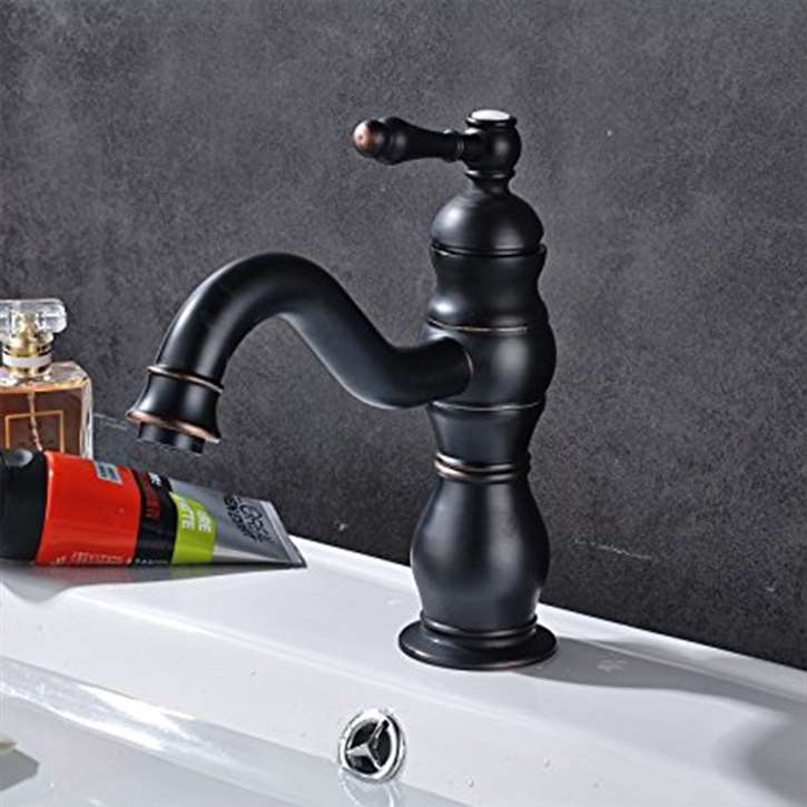 Alessandria Single Handle Oil Rubbed Bronze Finish Bathroom Faucet (FS297A)