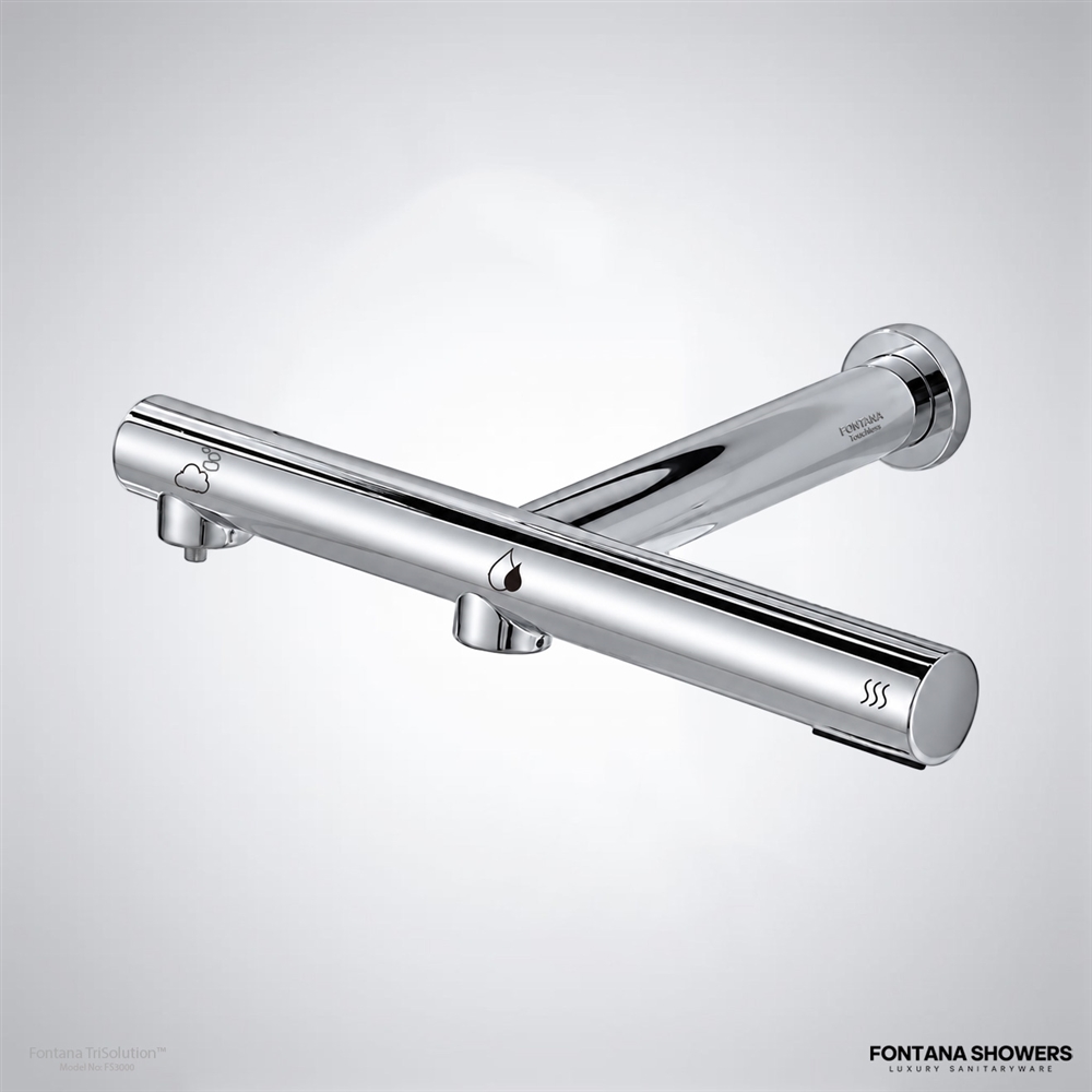 Fontana Chrome 3 In 1 Touchless Sensor Faucet With  Soap Dispenser and Hand Dryer