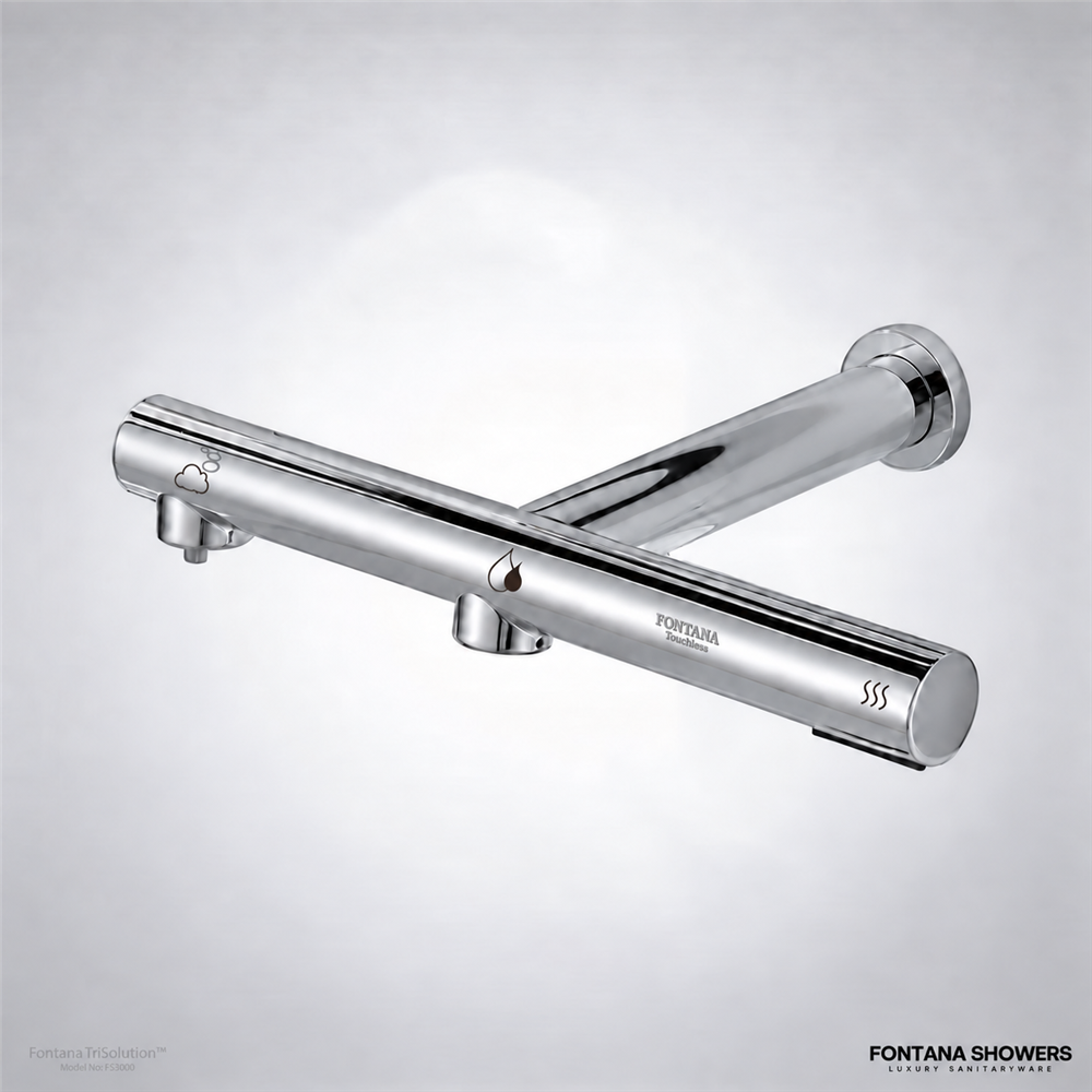 Fontana Chrome 3 In 1 Touchless Sensor Faucet With  Soap Dispenser and Hand Dryer