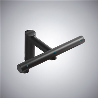 Fontana Matte Black Touchless Faucet With Automatic Soap Dispenser and Hand Dryer