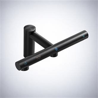 Fontana Matte Black Touchless Faucet With Automatic Soap Dispenser and Hand Dryer