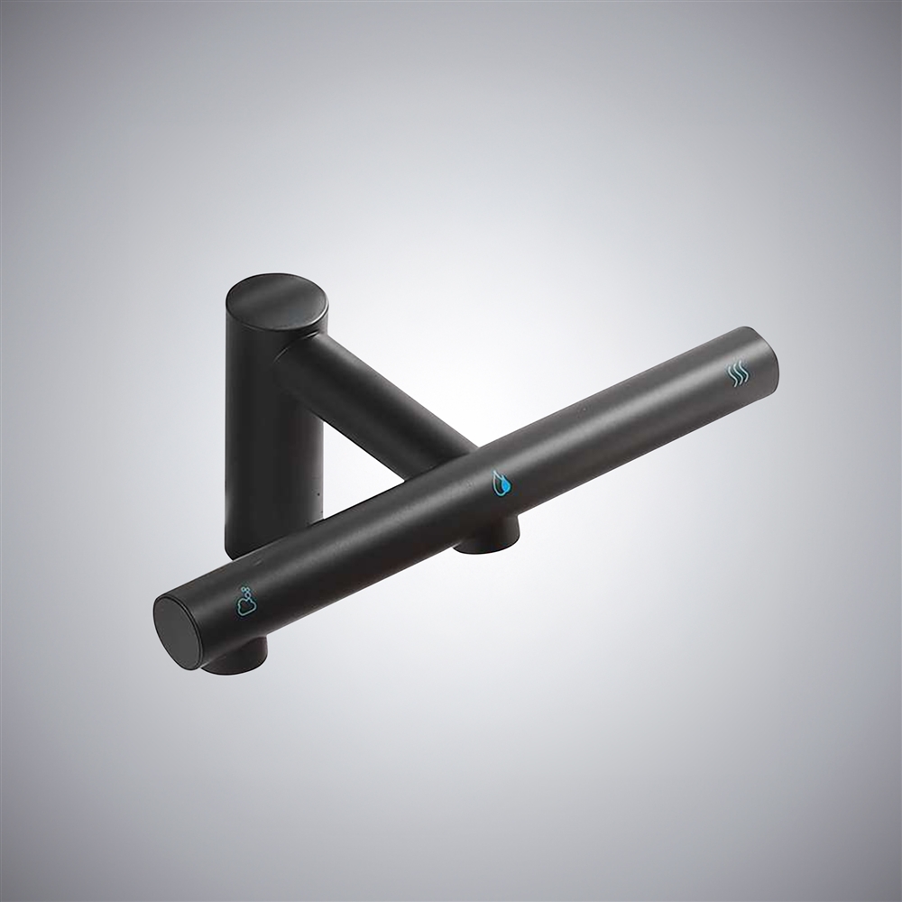 Fontana Matte Black Touchless Faucet With Automatic Soap Dispenser and Hand Dryer