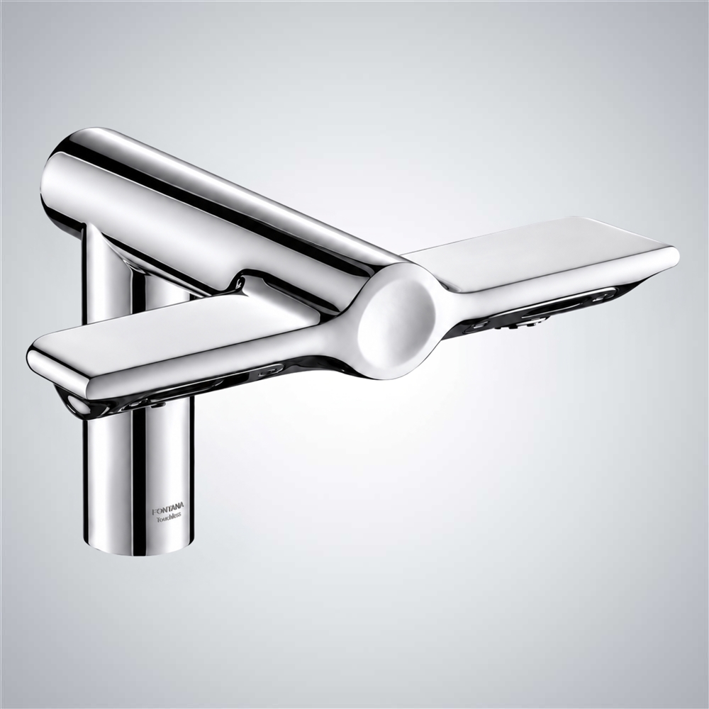 Fontana Ercolano Chrome 2-In-1 Touchless Faucet and Hand Dryer