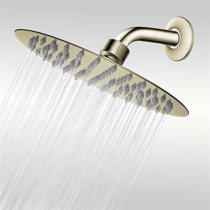 Fontana 8" Champagne Finish Ultra Thin Large Bathroom Shower Head