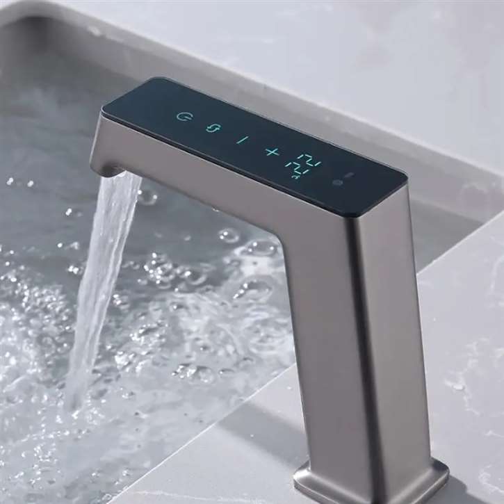 Fontana Aosta Dark Gray Digital Touchless Bathroom Faucet 