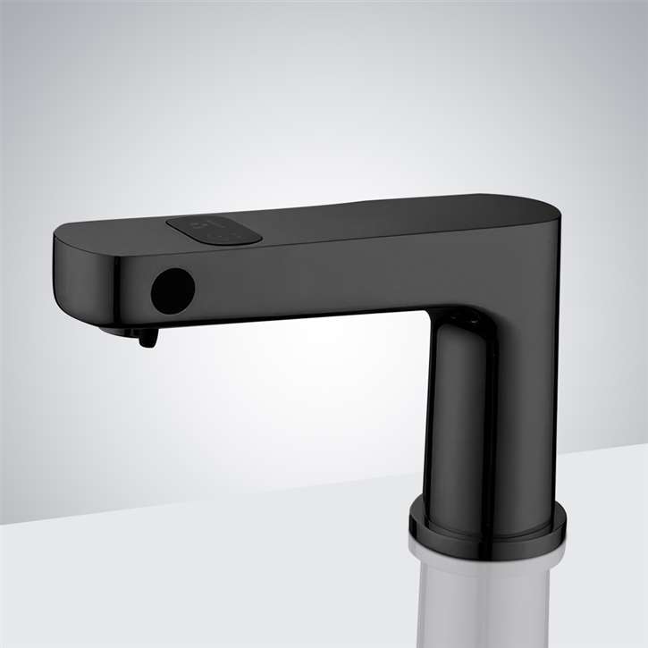Fontana Vercelli Matte Black Contemporary 2-In-1 Automatic Faucet and Soap Dispenser