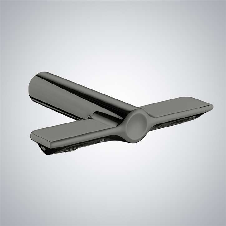 Fontana Corato Gun Metal Gray Touchless Faucet With Soap Dispenser and Hand Dryer