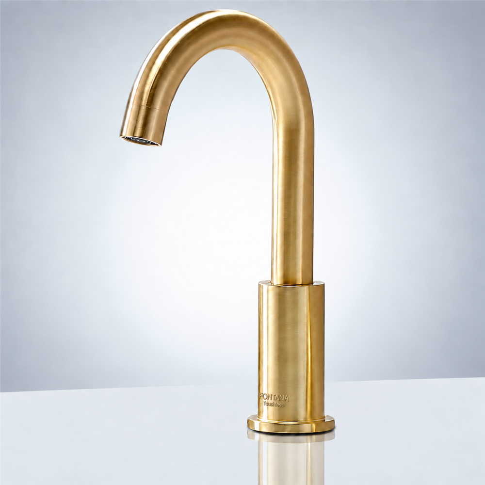 Fontana Strasbourg Brushed Gold Deck Mounted Sensor Faucet