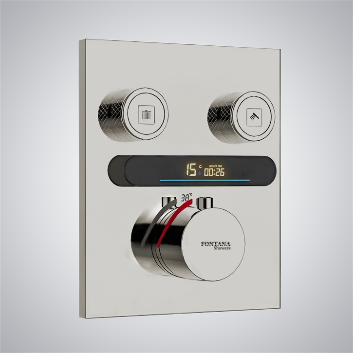 Fontana Zenith Brushed Nickel Digital Shower Mixer Dual Control