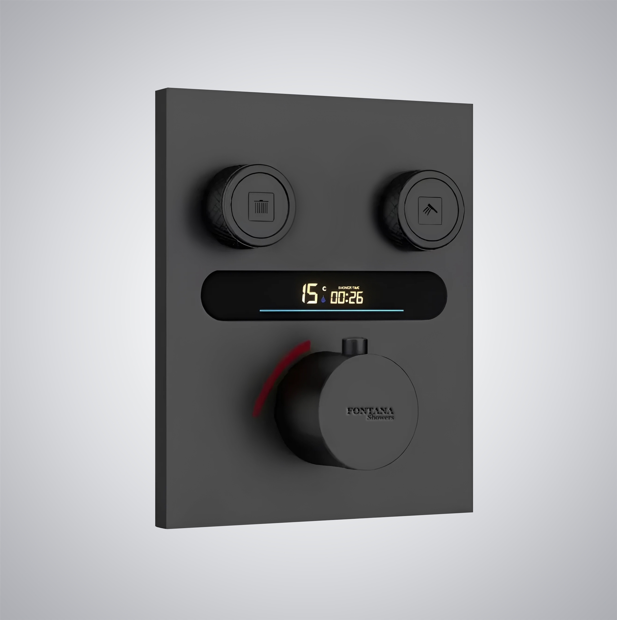 Fontana Tourcoing  Mattte Black Digital Shower Mixer Dual Function