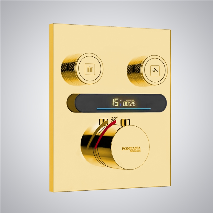 Fontana Royale Polished Gold Digital Shower Mixer Dual Control