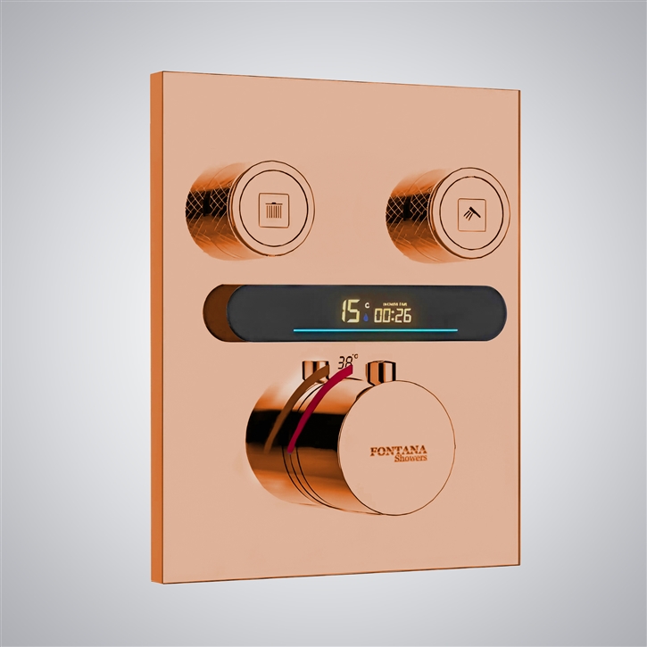 Fontana Glimmer Rose Gold Digital Shower Mixer Dual Function
