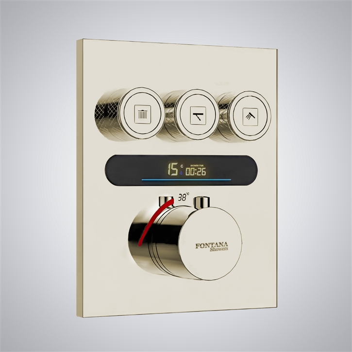 Fontana In Champagne Digital Shower Mixer 3 Function