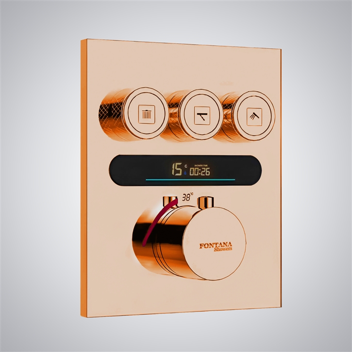 Fontana Rose Gold Finish Digital Shower Mixer