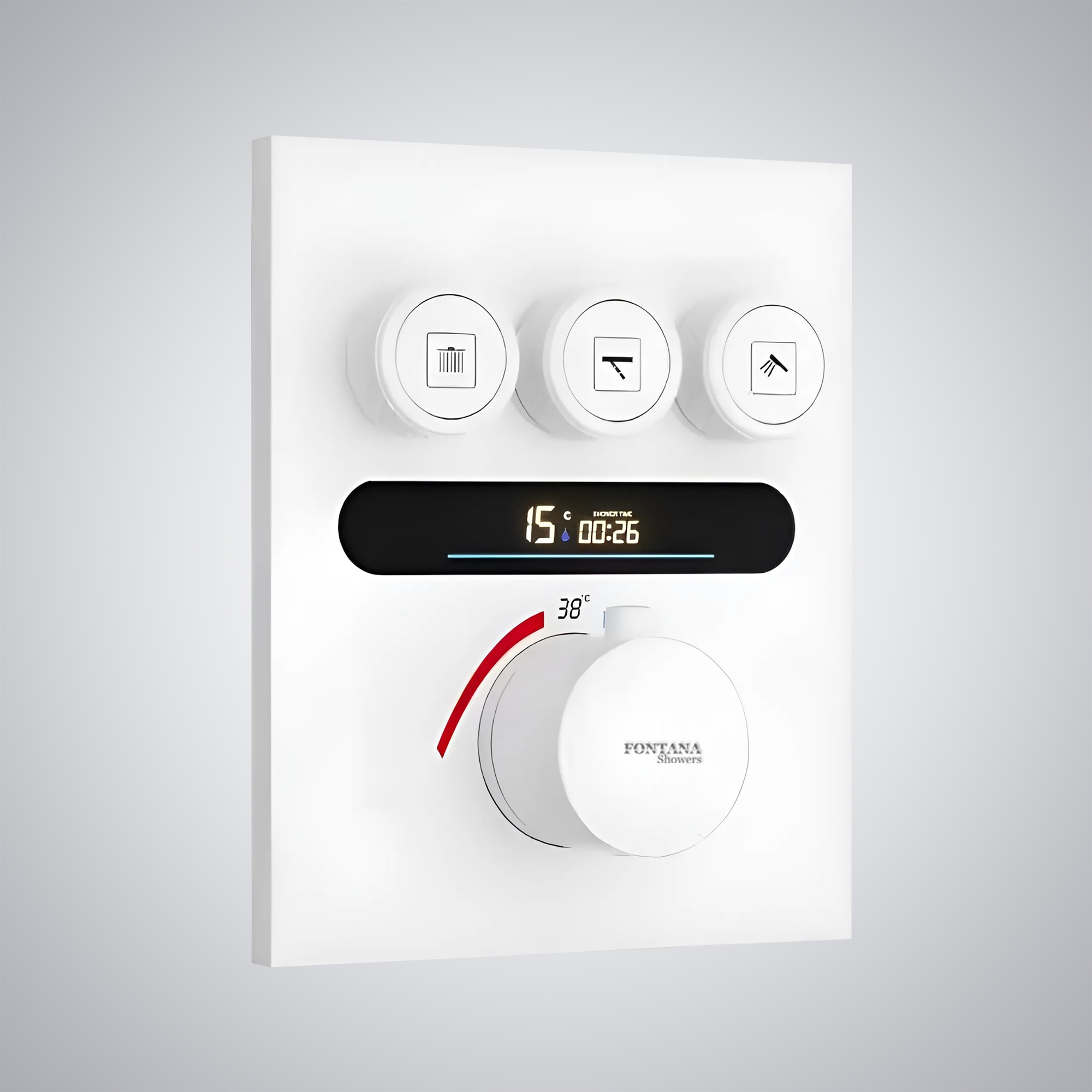 Fontana Bobigny Matte White Digital 3 Function Shower Mixer