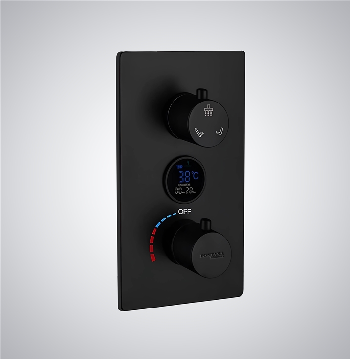Fontana Mogan 3-Way Funtional Matte Black Finish Digital Shower Mixer