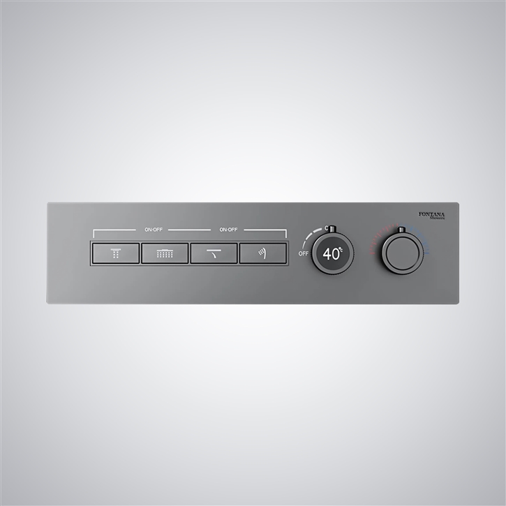 Fontana Garray 4 Way Multifunctional  Digital Shower Mixer in Gun Metal Gray