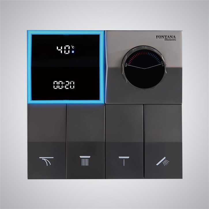 Fontana Matte Black Digital Shower Mixer
