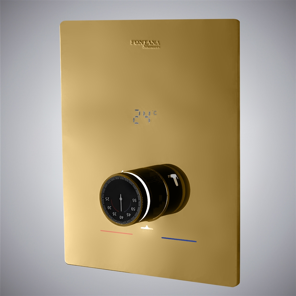 Fontana Brushed Gold Wall Mounted Shower Mixer