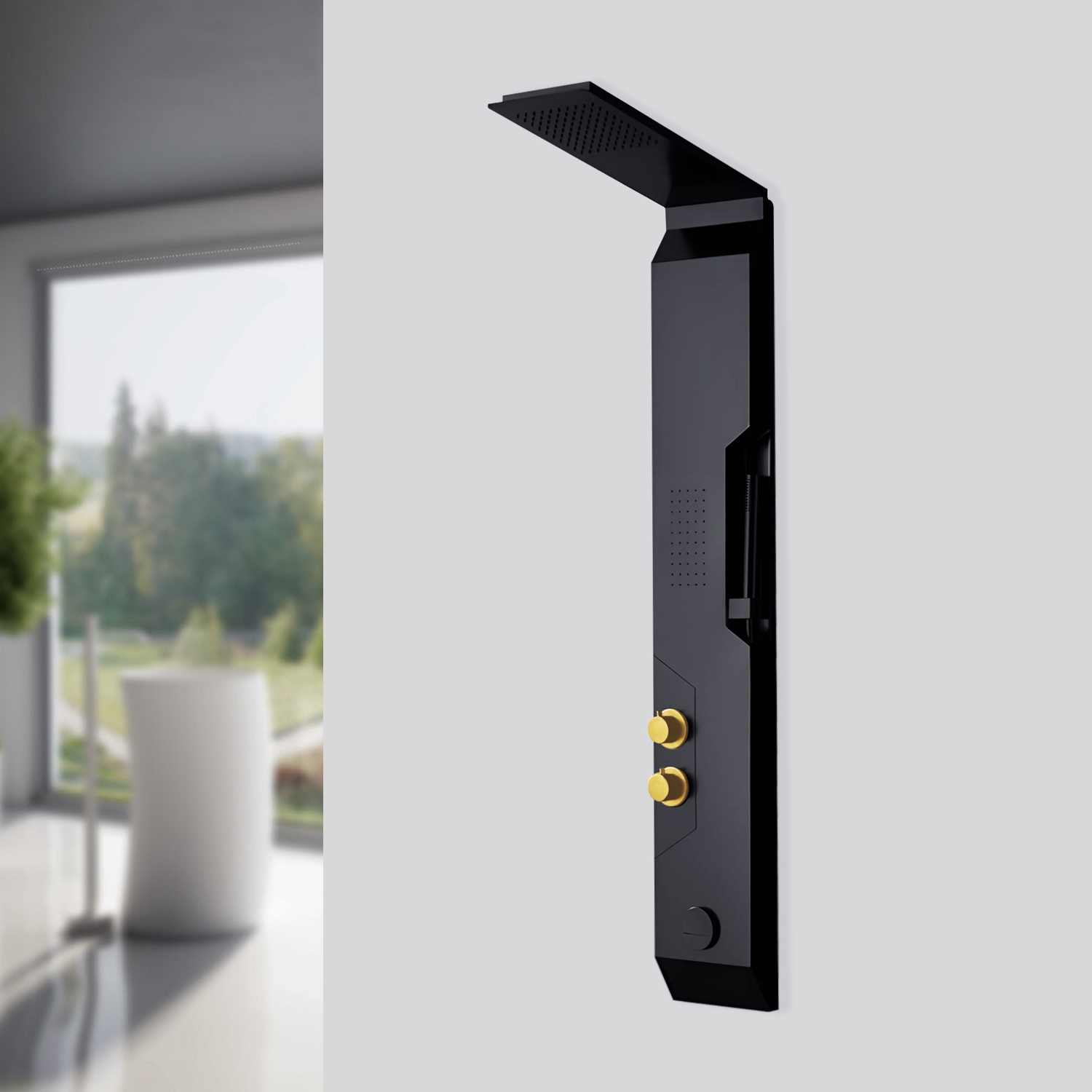 Meudon Matte Black Outdoor Shower Panel