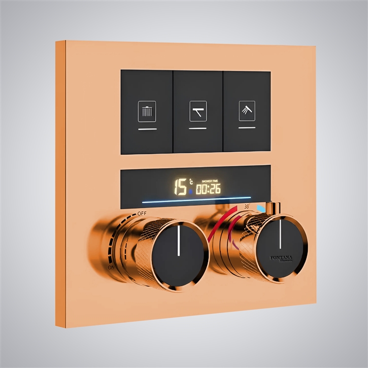 Fontana Rose Gold Radiance Dual Handle Digital Shower Mixer