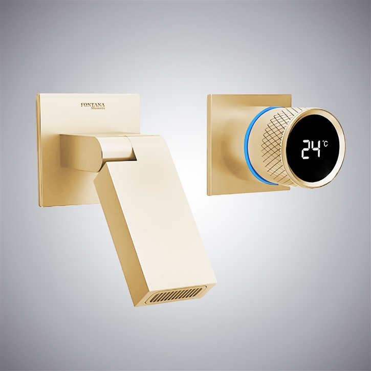 Fontana Menton Champagne Faucet With Digital Mixer