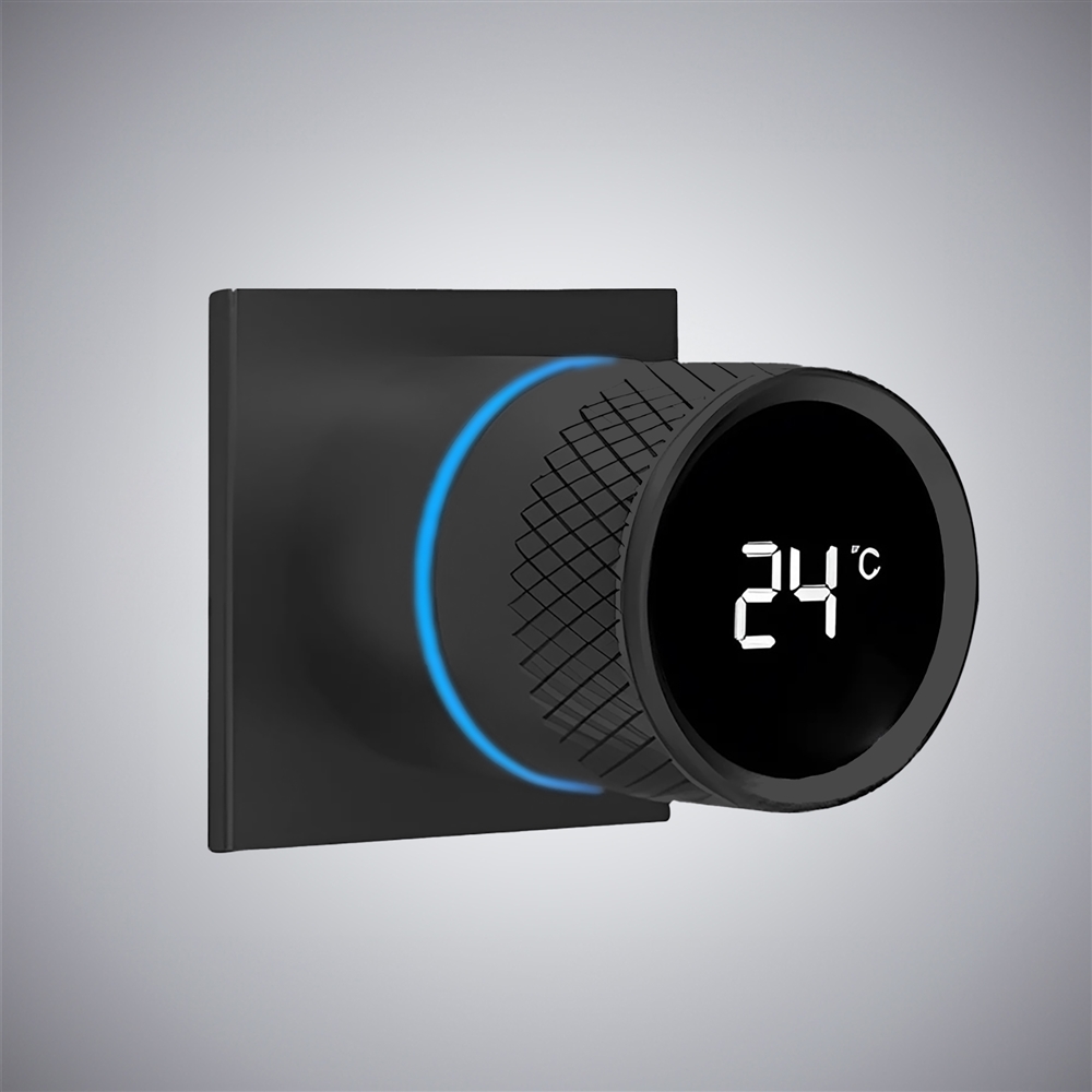 Fontana Stylish Matte Black Digital Shower Mixer