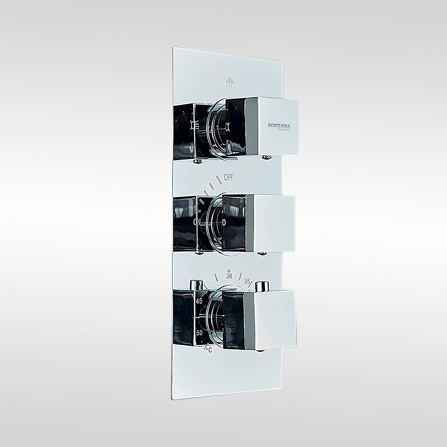 Fontana Lomme Chrome 3 Handles Shower Mixer Wall Mounted