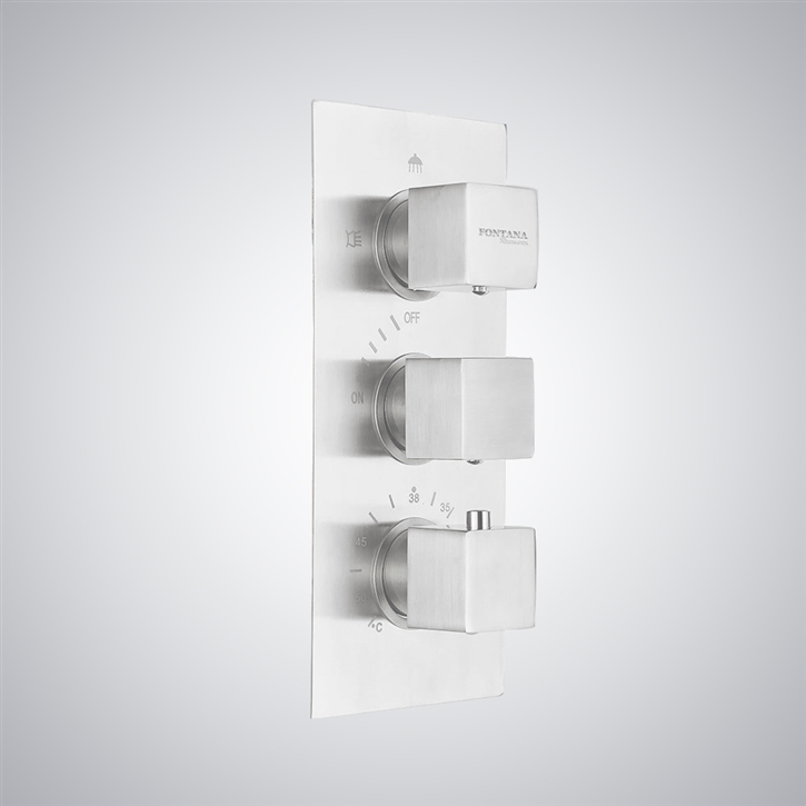 Fontana Lomme Matte White Shower Mixer 3 Handle