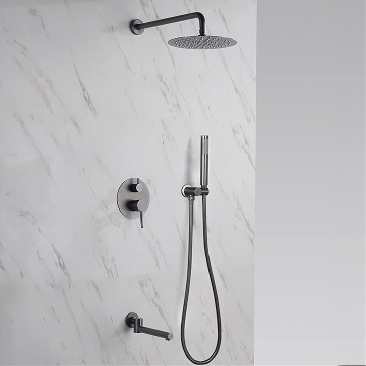 Fontana Ecully Gun Metal Gray 3 Way 10 Inch Shower System