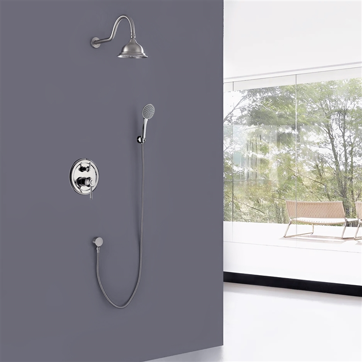 Fontana Cran-Gevrier Chrome 8 Inch Rain Shower Set