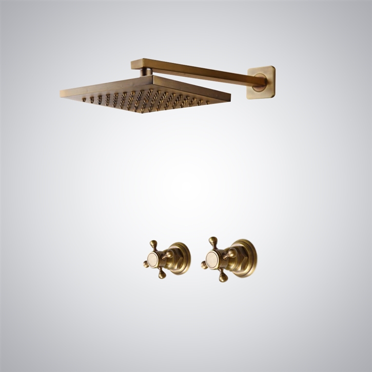 Fontana Dugny Antique 8 Inch Square Shower Set