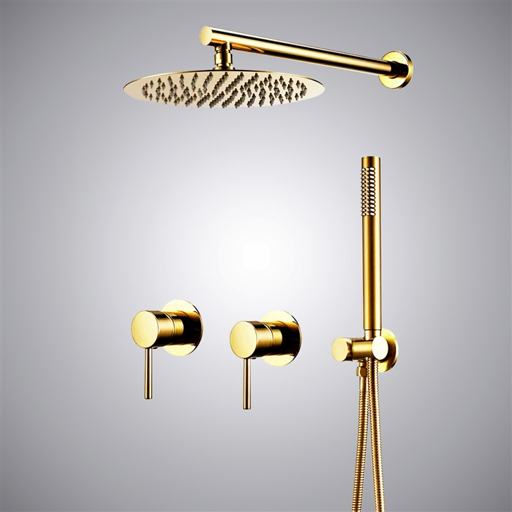 Fontana Cluses Gold Finish 8 Inch Shower System