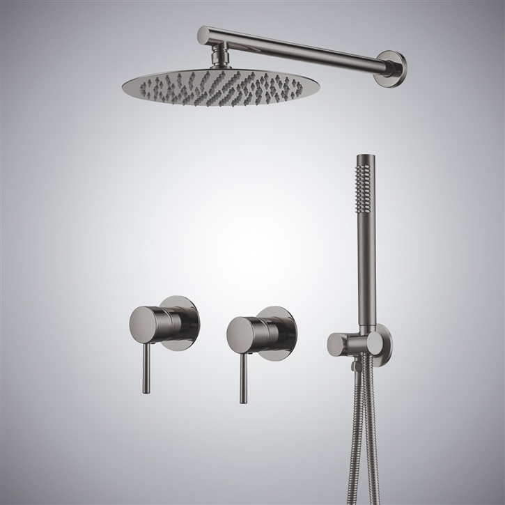Fontana Firminy Gun Metal Gray Finish 8 Inch Shower Set