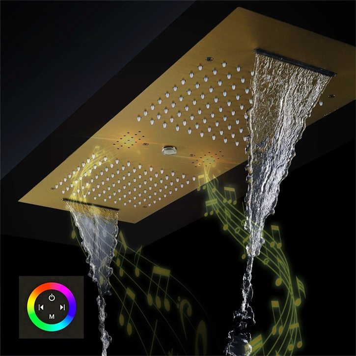 Fontana Pure Rain Polished Gold Touch Panel Shower Head