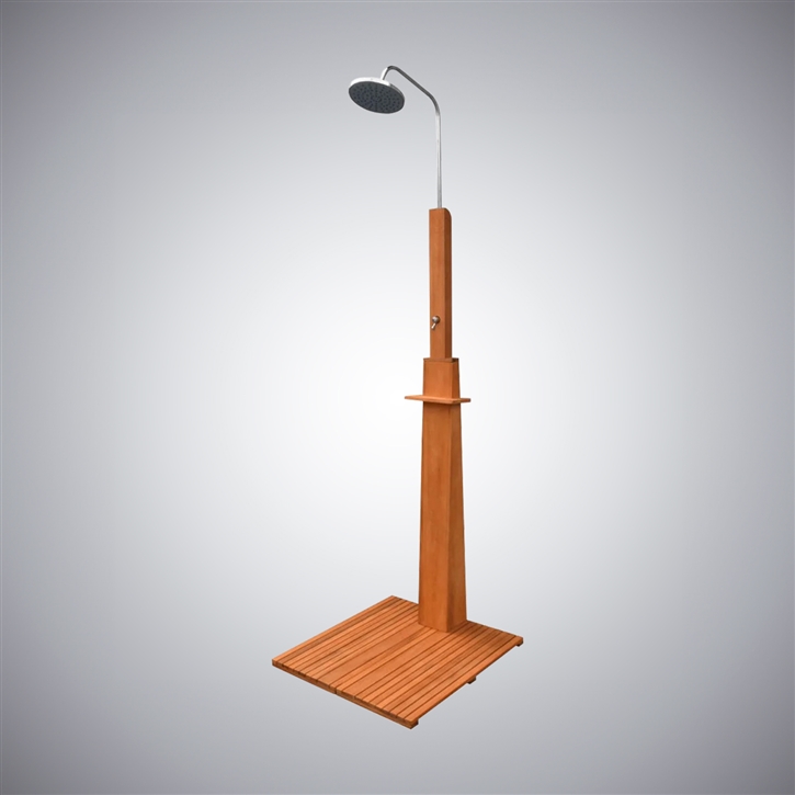 Fontana Bassens Brown and Silver Floor Standing Outdoor Shower