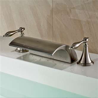 Double Handle Brass Bathtub Faucet