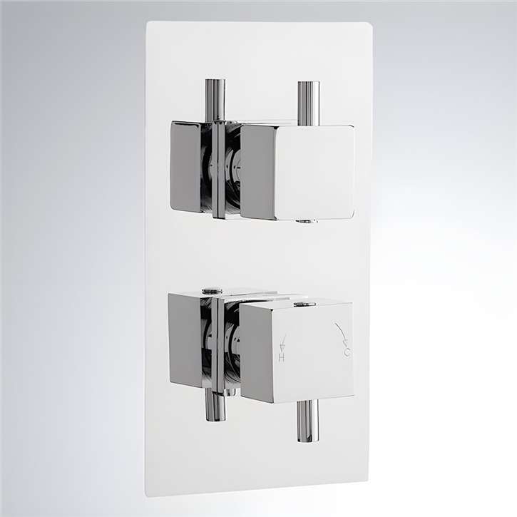 Fontana Brushed Nickel Finish Concealed Thermostatic Shower Valve Mixer 2-Way