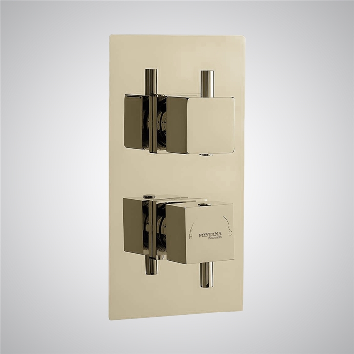 Fontana Champagne Finish Concealed Thermostatic Shower Valve Mixer 2-Way